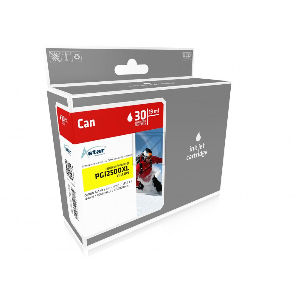 AS15378 ASTAR CANON PGI2500XL MB Tinte yellow HC rebuilt 1520Seiten Chip 19,3ml