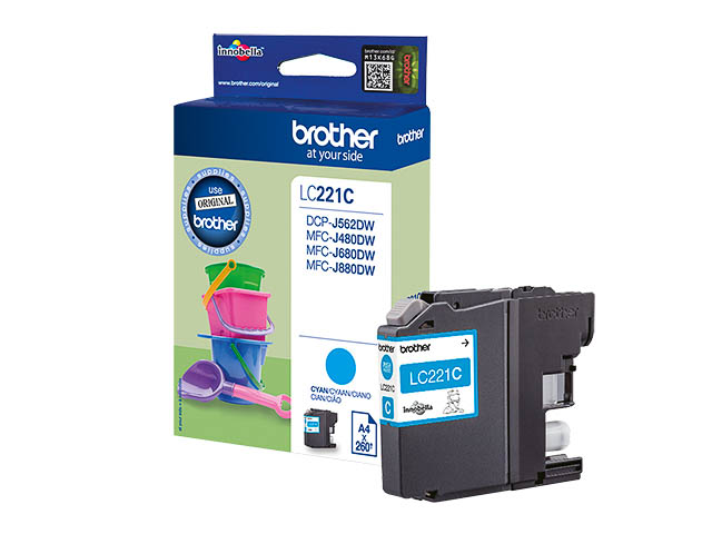 LC221C BROTHER MFCJ880DW TINTE CYAN 260Seiten
