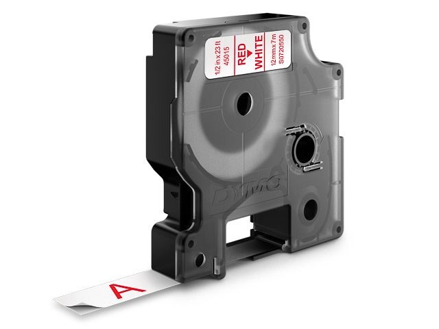 S0720550 DYMO D1 12mm ROT-WEISS 45015 Schriftband 7m
