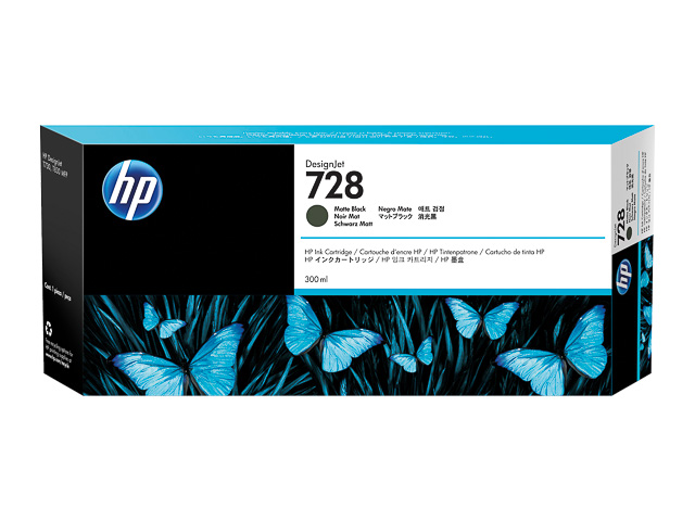 F9J68A HP DNJ T730 TINTE MATT BLACK HC HP728 300ml hohe Kapazitaet