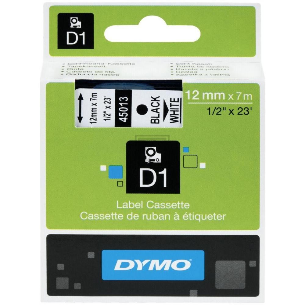 S0720530 DYMO D1 Schriftband 12mm schwarz weiss 7 Meter