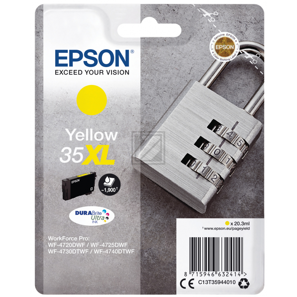C13T35944010 EPSON WF Tinte yellow HC 1900Seiten 20,3ml