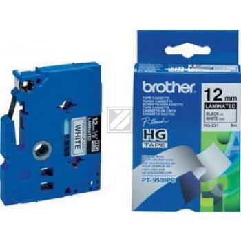 HGE261V5 BROTHER PT Schriftband (5) 36mm weiss schwarz 8 Meter laminiert