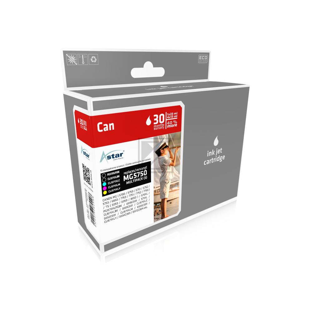 AS45575 ASTAR CANON PGI570XL/CLI571XL MG Tinte (5) cmyk pbk HC rebuilt Seiten