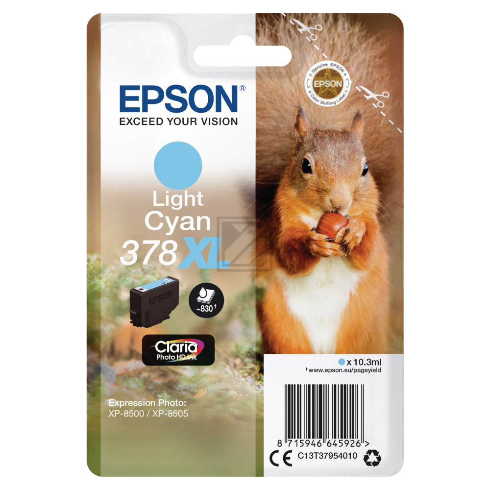 C13T37954010 EPSON XP Tinte light cyan HC 830Seiten 9,3ml
