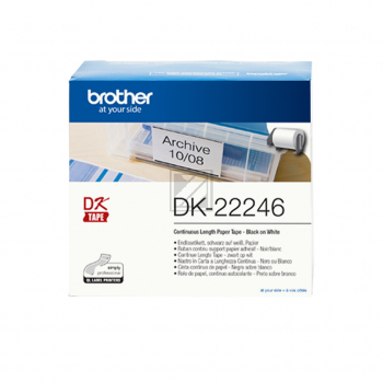 DK22246 BROTHER QL1100 Etikettenrolle 103mm weiss schwarz 30,48 Meter