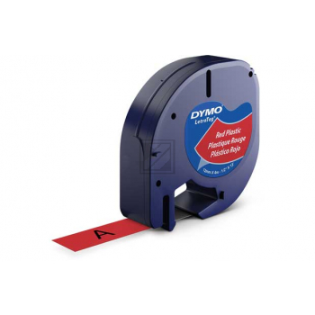 S0721630 DYMO Schriftband 12mm schwarz rot 4 Meter 91203