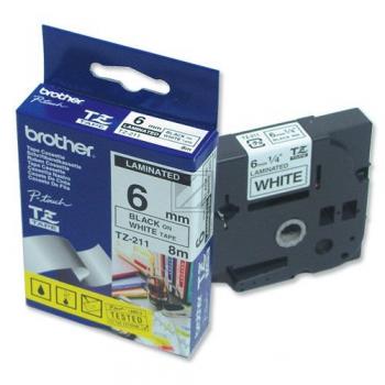 TZEFX241 BROTHER PT Schriftband 18mm weiss schwarz 8 Meter laminiert