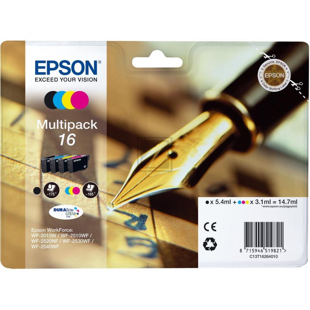 C13T16264012 EPSON WF Tinte (4) cmyk 1x175/3x165Seiten 1x5,4/3x3,1 ml