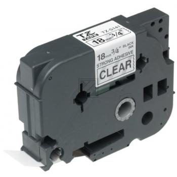 TZES141 BROTHER PT Schriftband 18mm klar schwarz 8 Meter laminiert