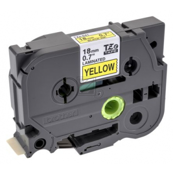 TZE641 BROTHER PT Schriftband 18mm gelb schwarz 8 Meter laminiert