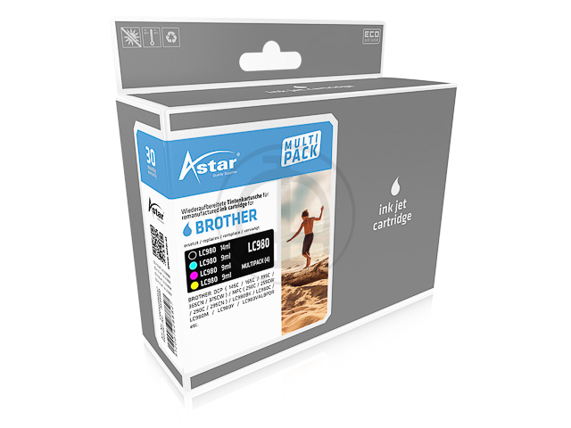 AS44980 ASTAR BRO. DCP145C TINTE(4) CMYK LC980VALBPDR 1x8,7/3x4,8ml