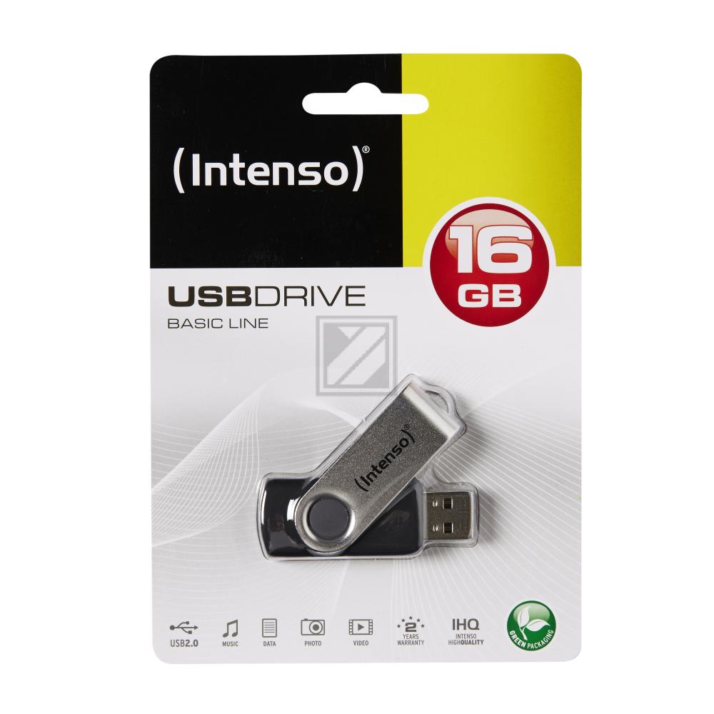 INTENSO BASIC LINE USB STICK 16GB 3503470 28MB/s USB 2.0 schwarz