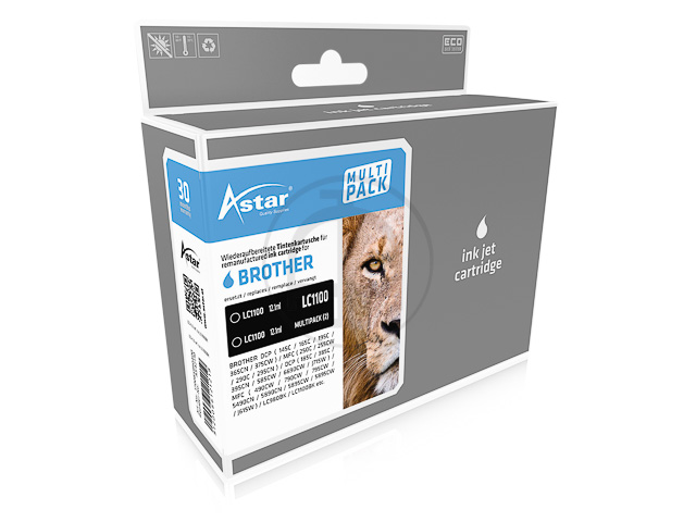 AS42110 ASTAR BRO. MFC6490 TINTE (2) KK LC1100 LC980 2x12,1ml