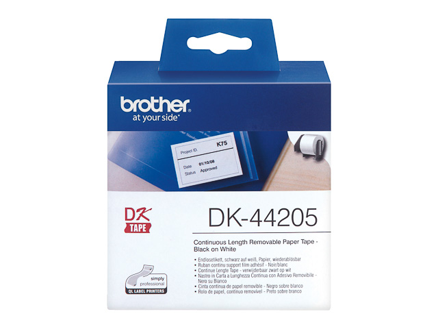 DK44205 BROTHER PT QL550 ETIKETTEN WEISS 30,48mx62mm abloesbar