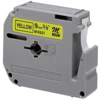 MK621BZ BROTHER PT Schriftband 9mm gelb schwarz 8 Meter nicht laminiert