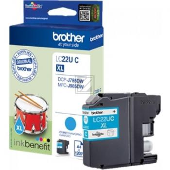 LC22UC BROTHER MFC Tinte cyan 1200Seiten