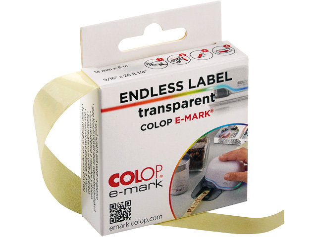 COLOP E-MARK ENDLOSETIKETTEN 155362 8m 14mm transparent