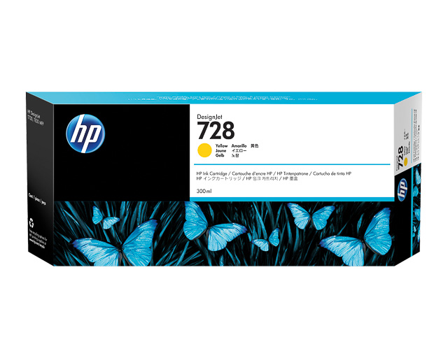 F9K15A HP DNJ T730 TINTE YELLOW EHC HP728 300ml extra hohe Kapazitaet
