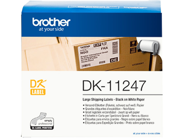 DK11247 BROTHER QL1100 ETIKETTEN WEISS 180Stk/Rolle 103x164mm