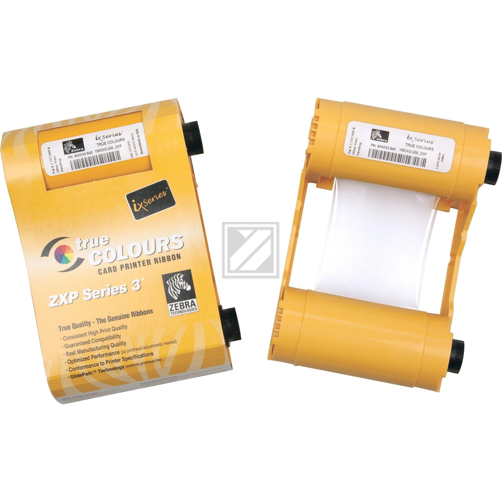800033-840 ZEBRA ZXP3 4C YMCKO TTR Farbband 4farbig 200Seiten