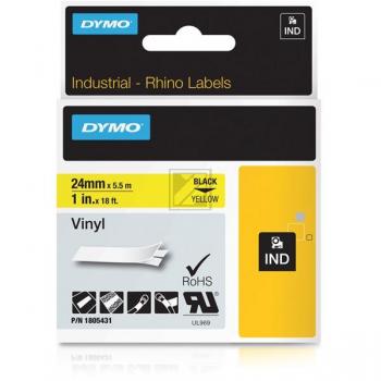 1805431 DYMO IND Schriftband 24mm schwarz gelb 5,5 Meter Vinyl