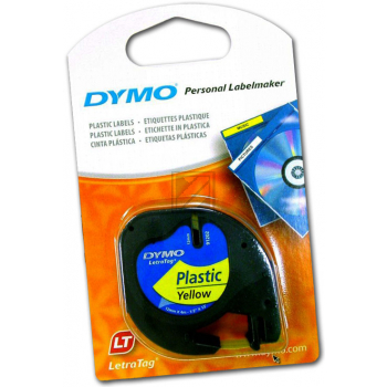 S0721620 DYMO Schriftband 12mm schwarz gelb 4 Meter 91202