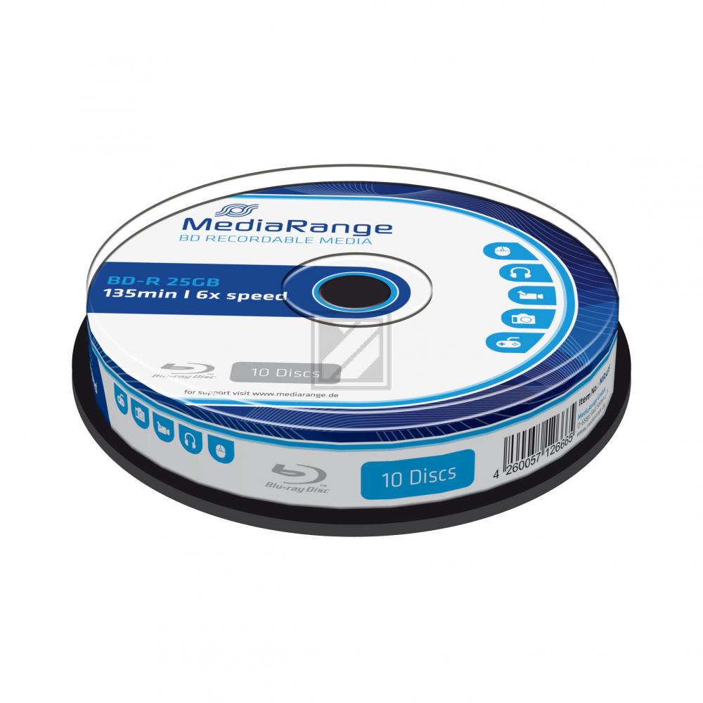 MEDIARANGE BD-R 25GB 6x (10) CB WORM MR499 Blu-ray Cake Box