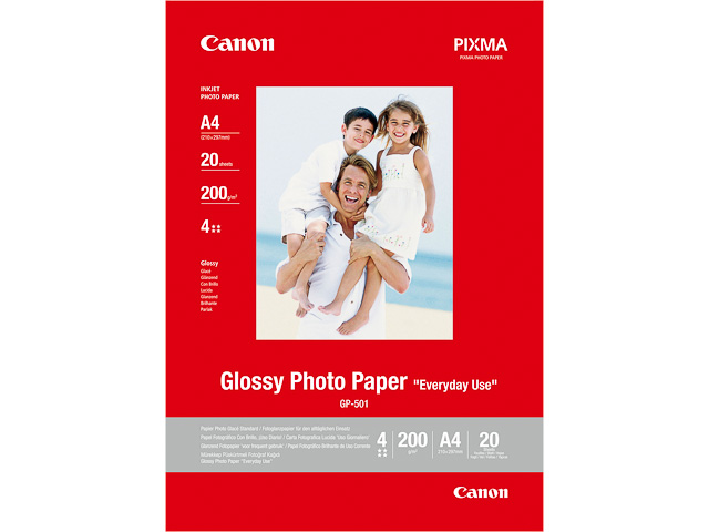 GP501 CANON FOTOPAPIER A4 0775B082 20Blatt 200gr glaenzend