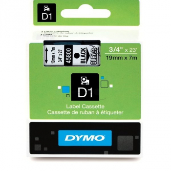 S0720820 DYMO D1 Schriftband 19mm schwarz klar 7 Meter
