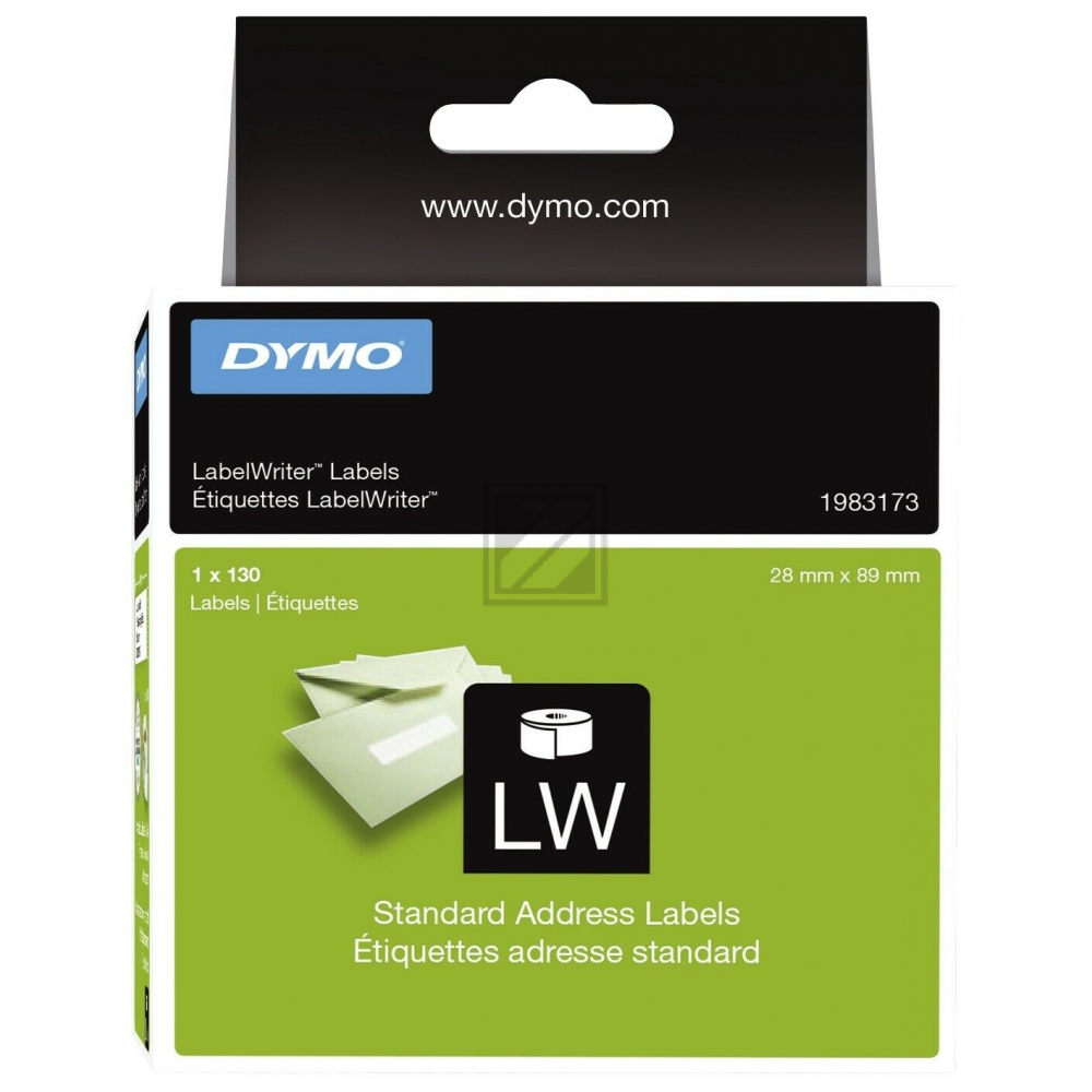 1983173 DYMO LW Adressetiketten 28x89mm weiss schwarz 130 Stück