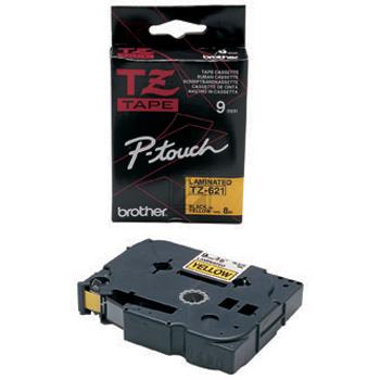 TZE621 BROTHER PT Schriftband 9mm gelb schwarz 8 Meter laminiert
