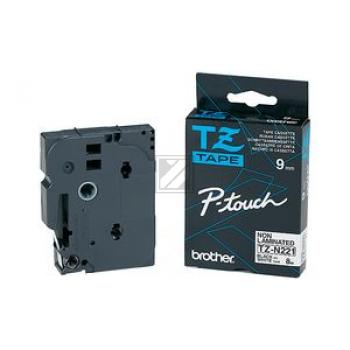 TZEN231 BROTHER PT Schriftband 12mm weiss schwarz 8 Meter nicht laminiert