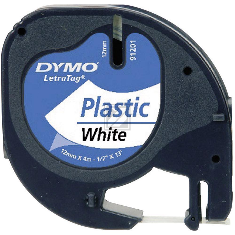 S0721660 DYMO Schriftband 12mm schwarz weiss 4 Meter PET