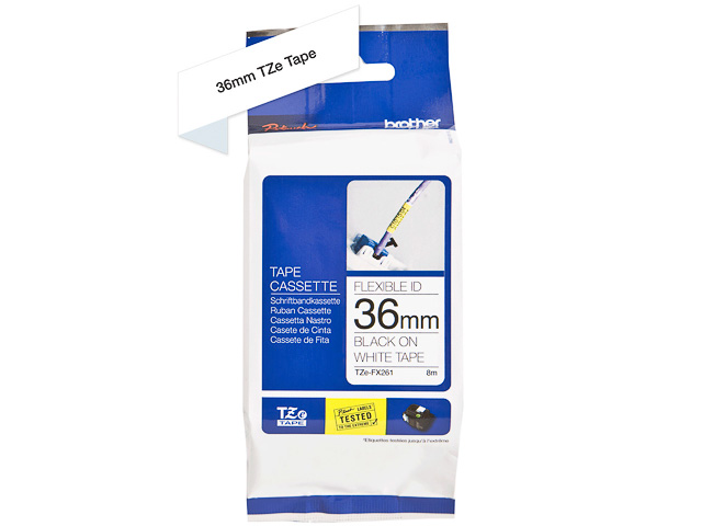 TZEFX261 BROTHER PTOUCH 36mm WEISS-SCHW Schriftband 8m laminiert