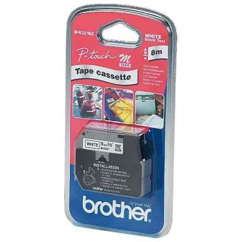 MK631BZ BROTHER PT Schriftband 12mm gelb schwarz 8 Meter nicht laminiert