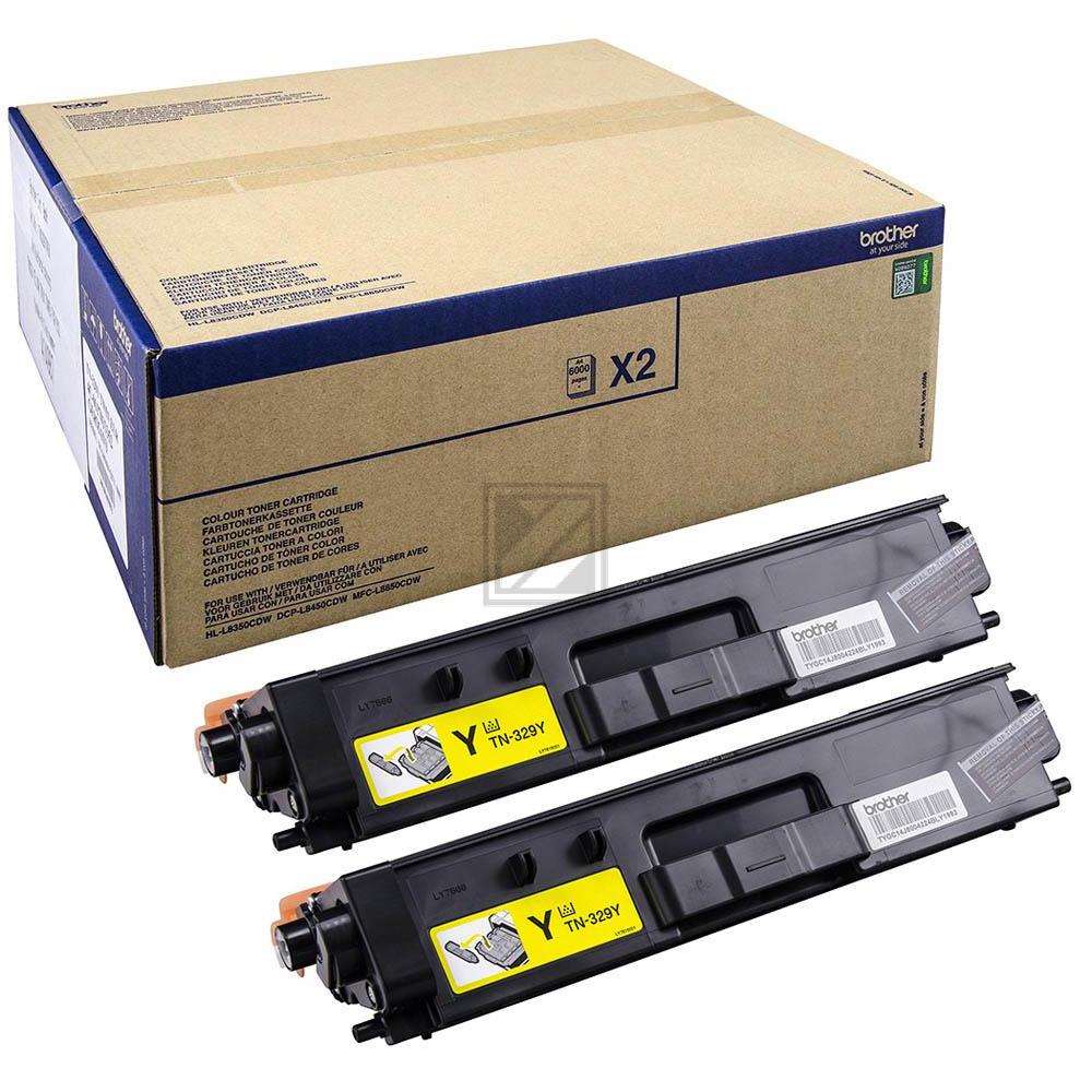 TN329YTWIN BROTHER HL Toner (2) yellow 2x6000Seiten