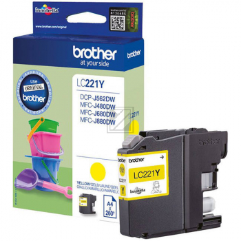 LC221Y BROTHER MFC Tinte yellow 260 Seiten