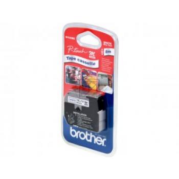 MK233BZ BROTHER PT Schriftband 12mm weiss blau 8 Meter nicht laminiert