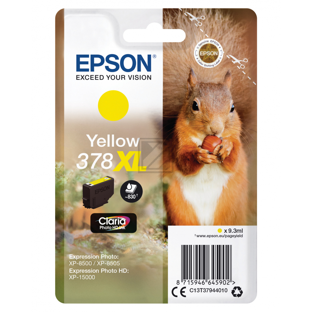 C13T37944010 EPSON XP Tinte yellow HC 830Seiten 9,3ml