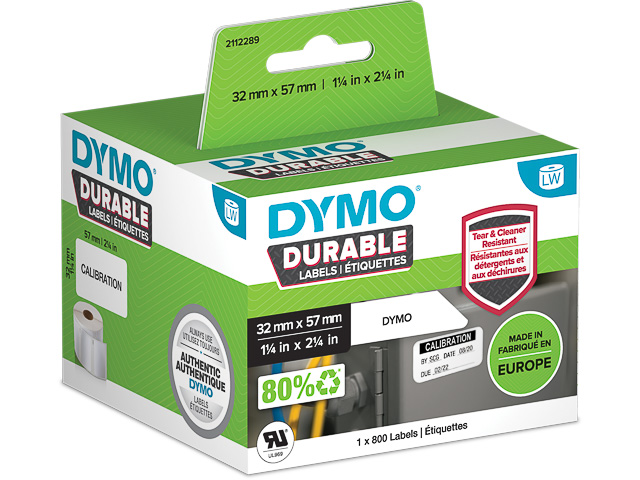 2112289 DYMO 57x32mm WEISS KUNSTSTOFF 1Rl/800Stk LW Adress-Etiketten permanent