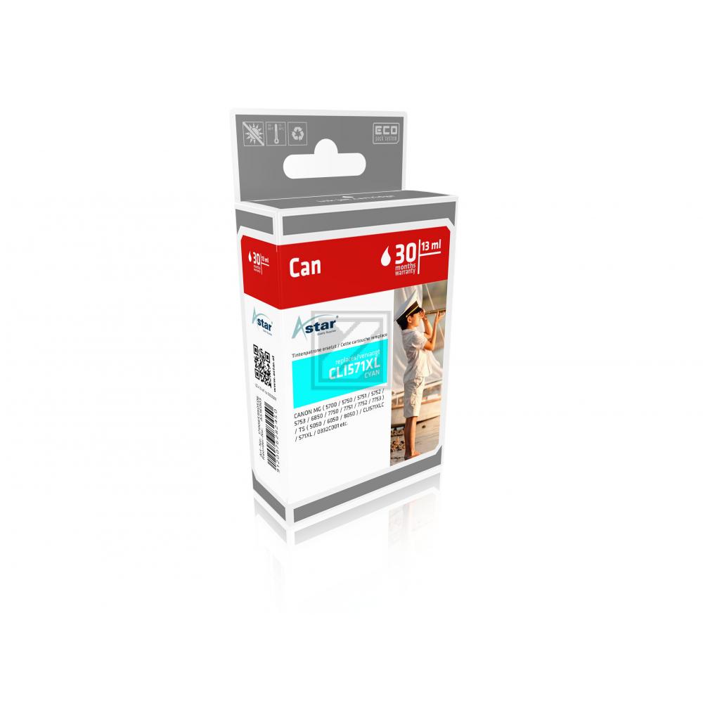 AS16003 ASTAR CANON CLI571XL MG Tinte cyan HC rebuilt Chip 11ml