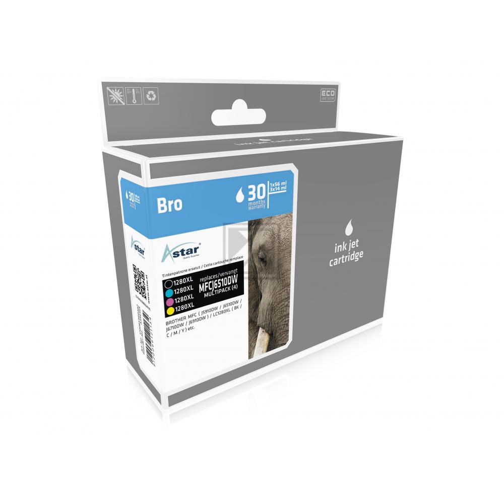 AS46565 ASTAR BROTHER LC1280VALBPDR MFCJ Tinte (4) cmyk rebuilt 1x2400/3x1200Chip