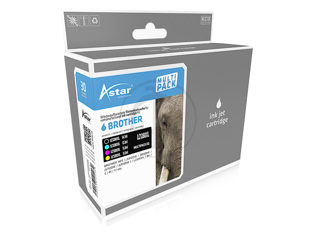 AS46565 ASTAR BRO.MFCJ6510 TINTE(4) CMYK LC1280VALBPDR 1x54,7/3x13,3ml