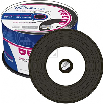 MEDIARANGE CDR80 700MB 52x IW (50) CB MR226 Cake Box inkjet printable