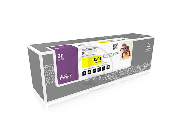 AS13301 ASTAR OKI C301 TONER YEL 44973533 1500Seiten