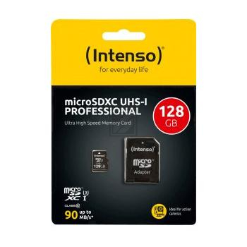 INTENSO MICRO SDXC KARTE UHS-I 128GB 3433491 90 MB/s mit Adapter