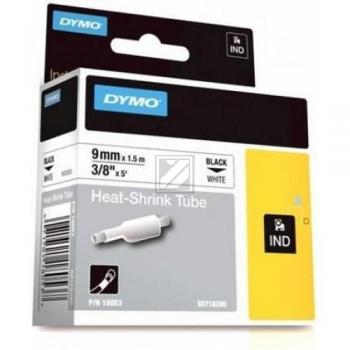 18053 DYMO IND Schrumpfschlauch 9mm schwarz weiss 1,5 Meter