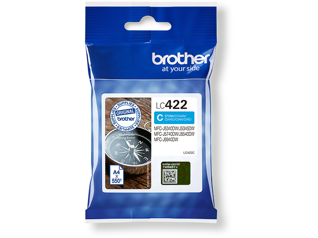 LC422C BROTHER MFCJ5340DW TINTE CYA 550Seiten Standard Kapazitaet