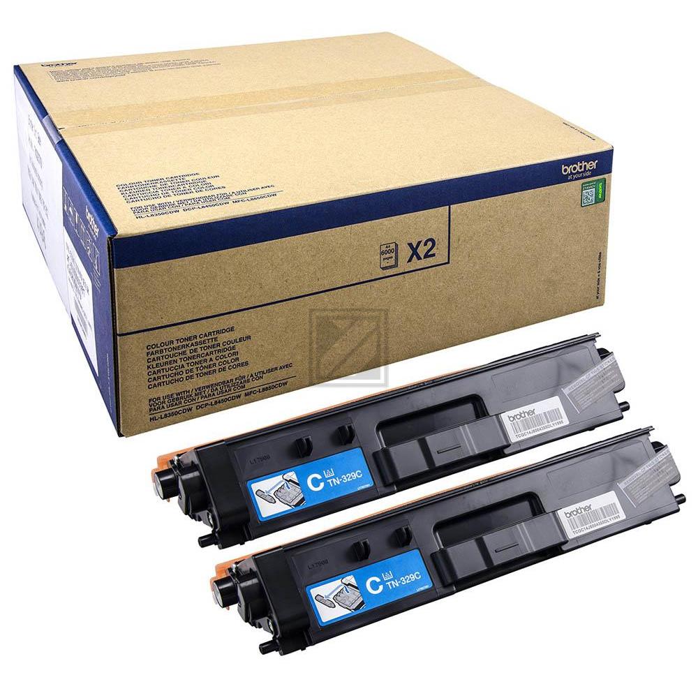 TN329CTWIN BROTHER HL Toner (2) cyan 2x6000Seiten